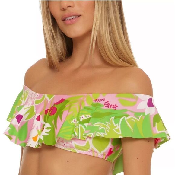 Trina Turk Womens La Palma Printed
Off-the-Shoulder Bikini Swim Top swimsuit 6 - Picture 3 of 12